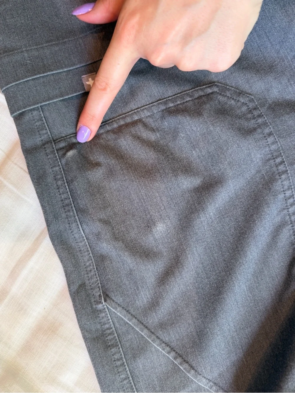 Figs Men's Gray Cargo Cairo Scrub Pants with Green Drawstring - Lot of 2 - M